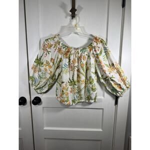 RACHEL‎ Rachel Roy off-the-shoulder Tropical floral print blouse, Size Med Boho